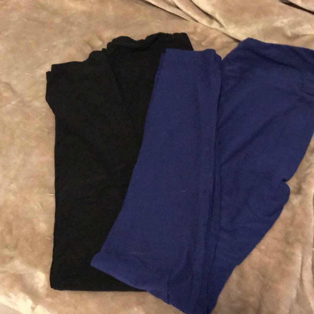 EUC Solid Black/Blue LLR Leggings, OS, barely worn
